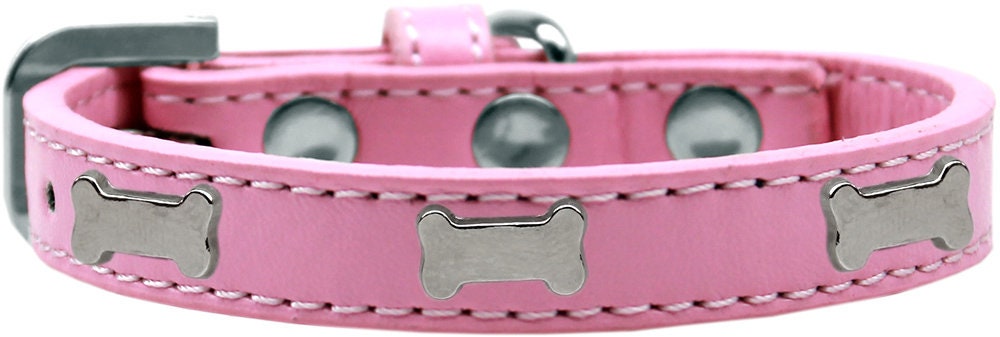 Dog, Puppy & Pet Widget Fashion  Collar, "Silver Bone"