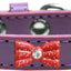 Dog, Puppy & Pet Widget Fashion Collar, "Red Glitter Bow"