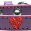 Dog, Puppy & Pet Widget Fashion  Collar, "Red Glitter Heart"