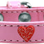 Dog, Puppy & Pet Widget Fashion  Collar, "Red Glitter Heart"