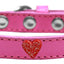 Dog, Puppy & Pet Widget Fashion  Collar, "Red Glitter Heart"