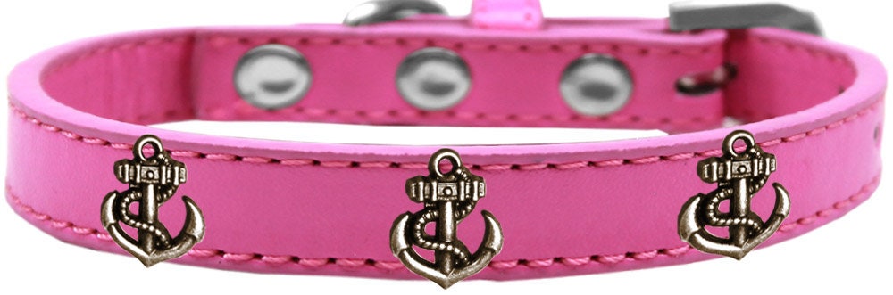 Dog, Puppy & Pet Widget Fashion  Collar, "Bronze Anchor"