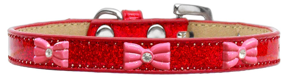 Dog, Puppy & Pet Widget Ice Cream Collar, "Pink Glitter Bow"