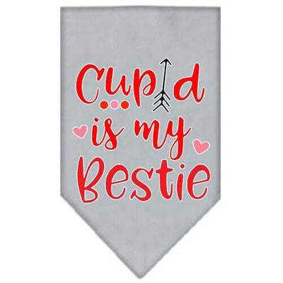 Pet and Dog Bandana Screen Printed, "Cupid Is My Bestie"