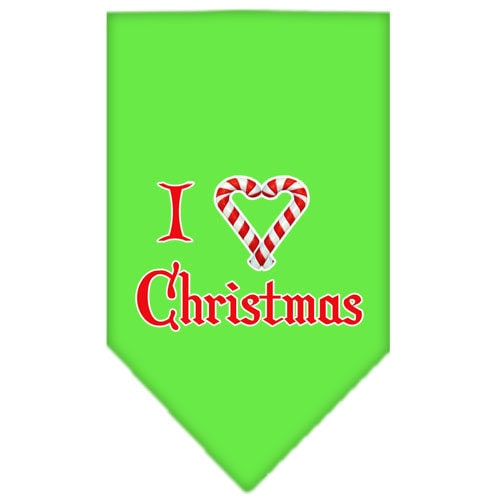 Christmas Pet and Dog Bandana Screen Printed, "I Heart Christmas"