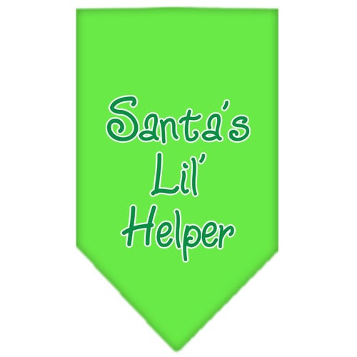 Christmas Pet and Dog Bandana Screen Printed, "Santa's Lil Helper"