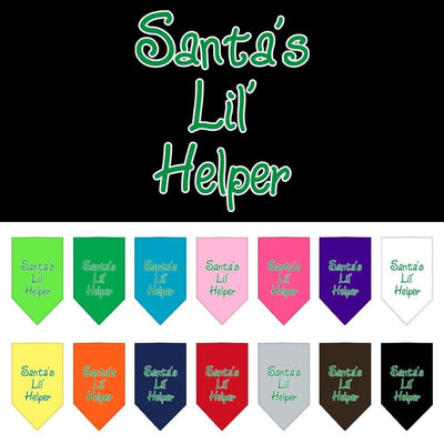 Christmas Pet and Dog Bandana Screen Printed, "Santa's Lil Helper"