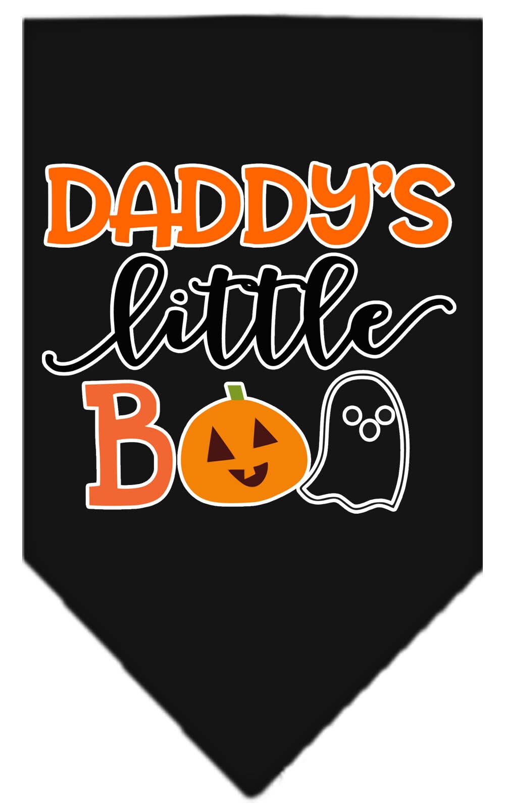 Halloween Pet and Dog Bandana Screen Printed, "Daddy's Little Boo"