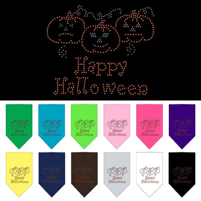 Halloween Pet and Dog Bandana Rhinestone, "Happy Halloween"