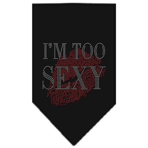 Pet and Dog Bandana Rhinestone, "I'm Too Sexy"