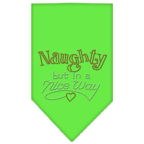 Christmas Pet and Dog Bandana Rhinestone, "Naughty, But In A Nice Way"