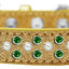 Dog, Puppy & Pet Ice Cream  Collar, "Pearl and Emerald Green Crystal Rimsets Sprinkles"