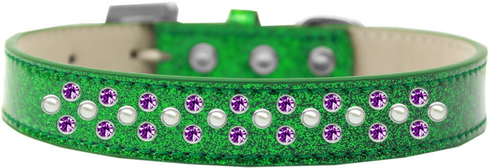 Dog, Puppy & Pet Ice Cream  Collar, "Pearl and Purple Crystal Rimsets Sprinkles"