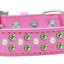 Dog, Puppy & Pet Fashion  Collar, "Pearl and Lime Green Crystal Rimsets Sprinkles"