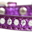 Cat Safety Ice Cream Collar, "One Row Pearl & Clear Crystal"