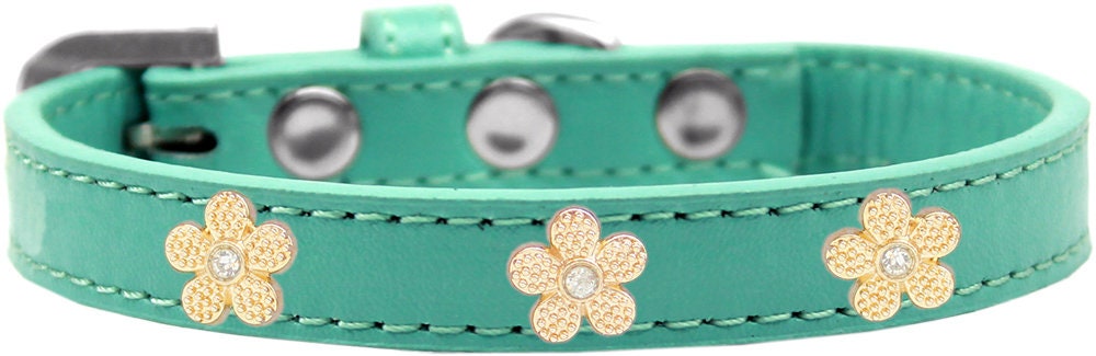 Dog, Puppy & Pet Widget Collar, "Gold Flower"