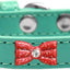 Dog, Puppy & Pet Widget Fashion Collar, "Red Glitter Bow"