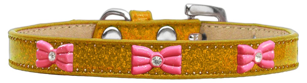 Dog, Puppy & Pet Widget Ice Cream Collar, "Pink Glitter Bow"