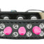 Dog, Puppy and Pet Ice Cream  Collar, "Double Crystal & Bright Pink Spikes"