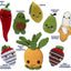 Knit Knacks Organic Cotton Pet & Dog Toys, "Fruits" (Choose from: Strawberries, Pear, Pineapple, Lemon, Chili Pepper, Avocado or Banana)