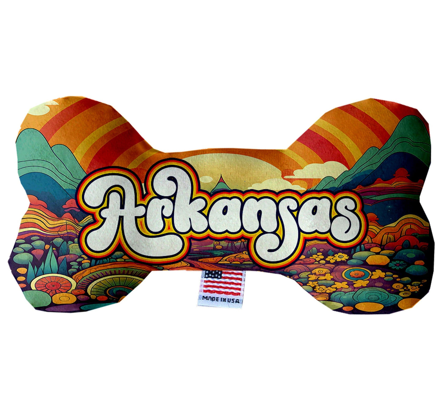 Pet & Dog Plush Bone Toys, "Arkansas State Options" (Available in different pattern options)