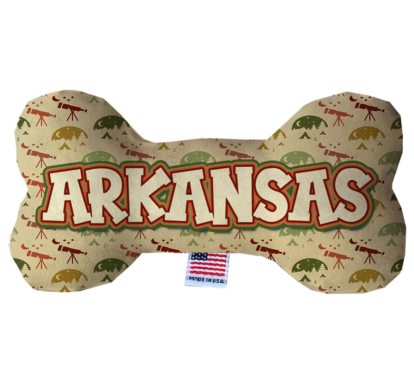 Pet & Dog Plush Bone Toys, "Arkansas State Options" (Available in different pattern options)