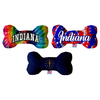 Pet & Dog Plush Bone Toys, "Indiana State Options" (Available in different pattern options)