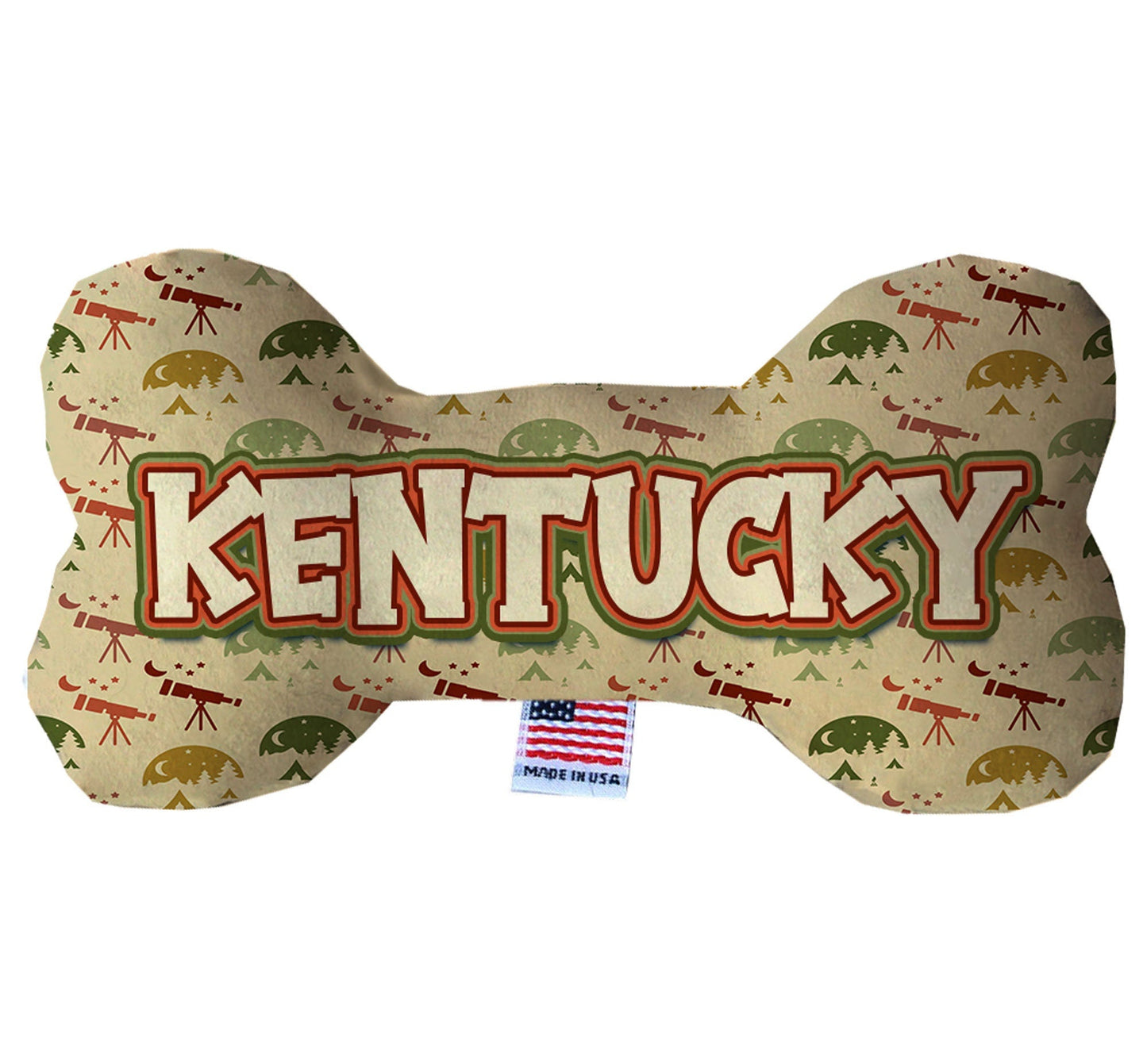 Pet & Dog Plush Bone Toys, "Kentucky State Options" (Available in different pattern options)