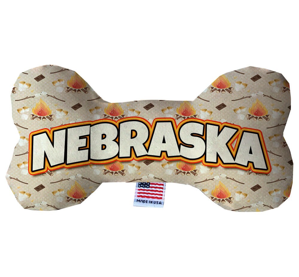 Pet & Dog Plush Bone Toys, "Nebraska State Options" (Available in different pattern options)