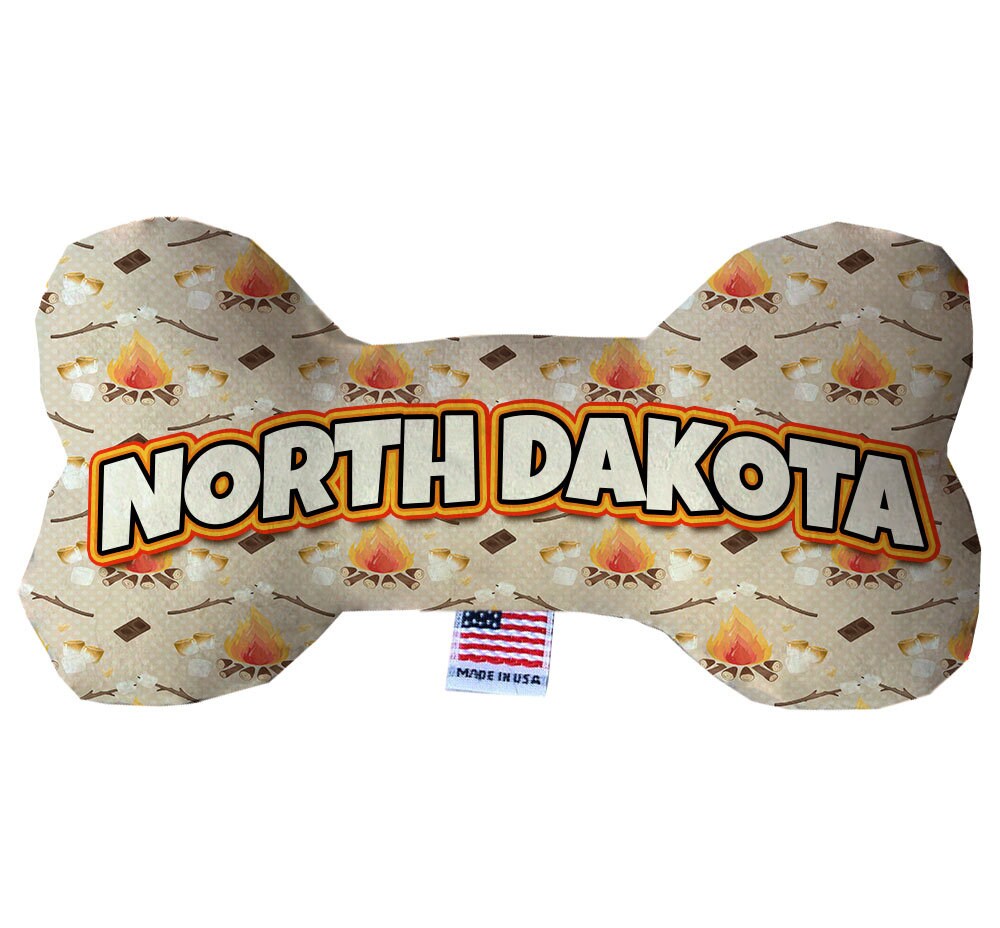 Pet & Dog Plush Bone Toys, "North Dakota State Options" (Available in different pattern options)