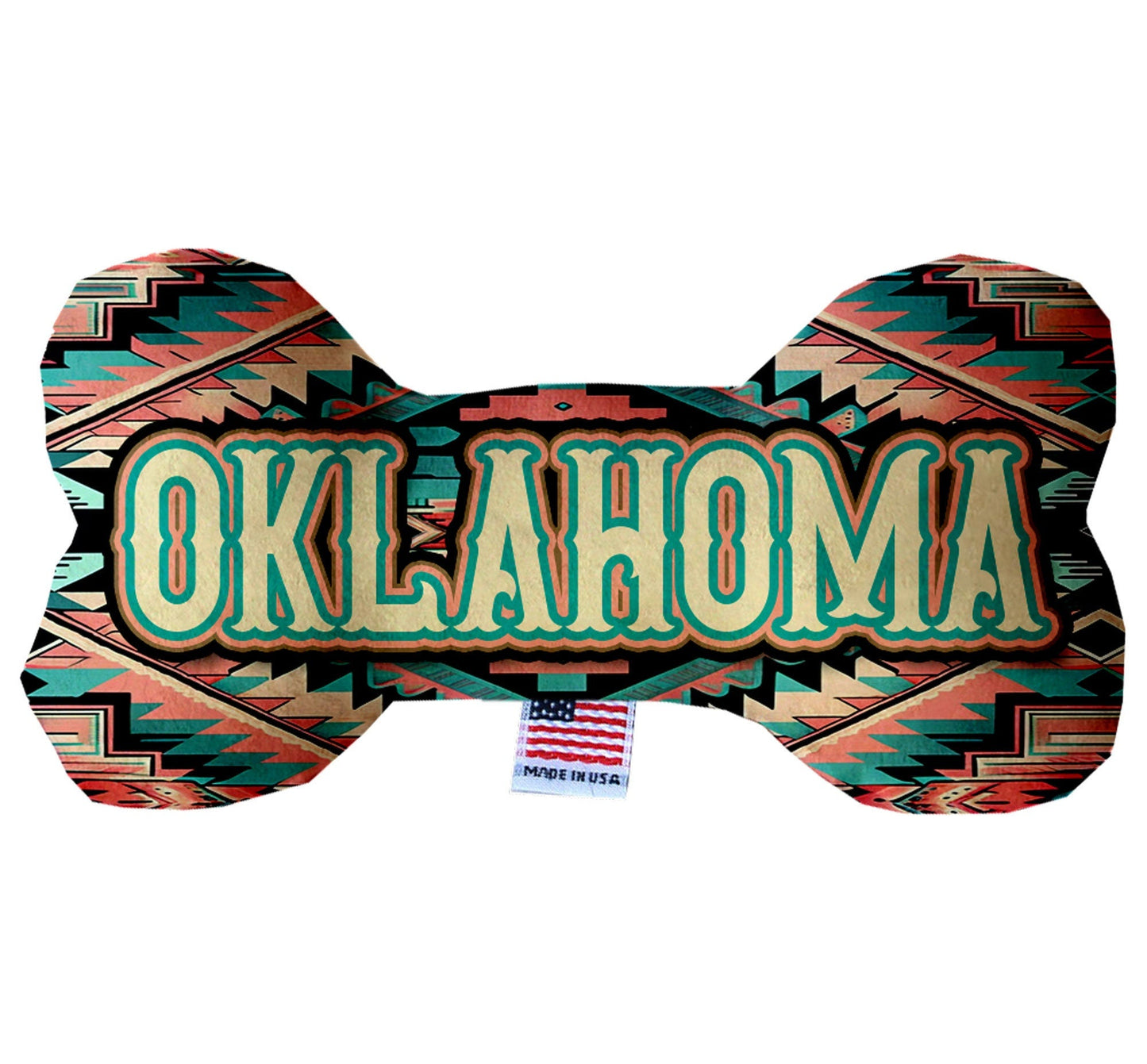 Pet & Dog Plush Bone Toys, "Oklahoma State Options" (Available in different pattern options)