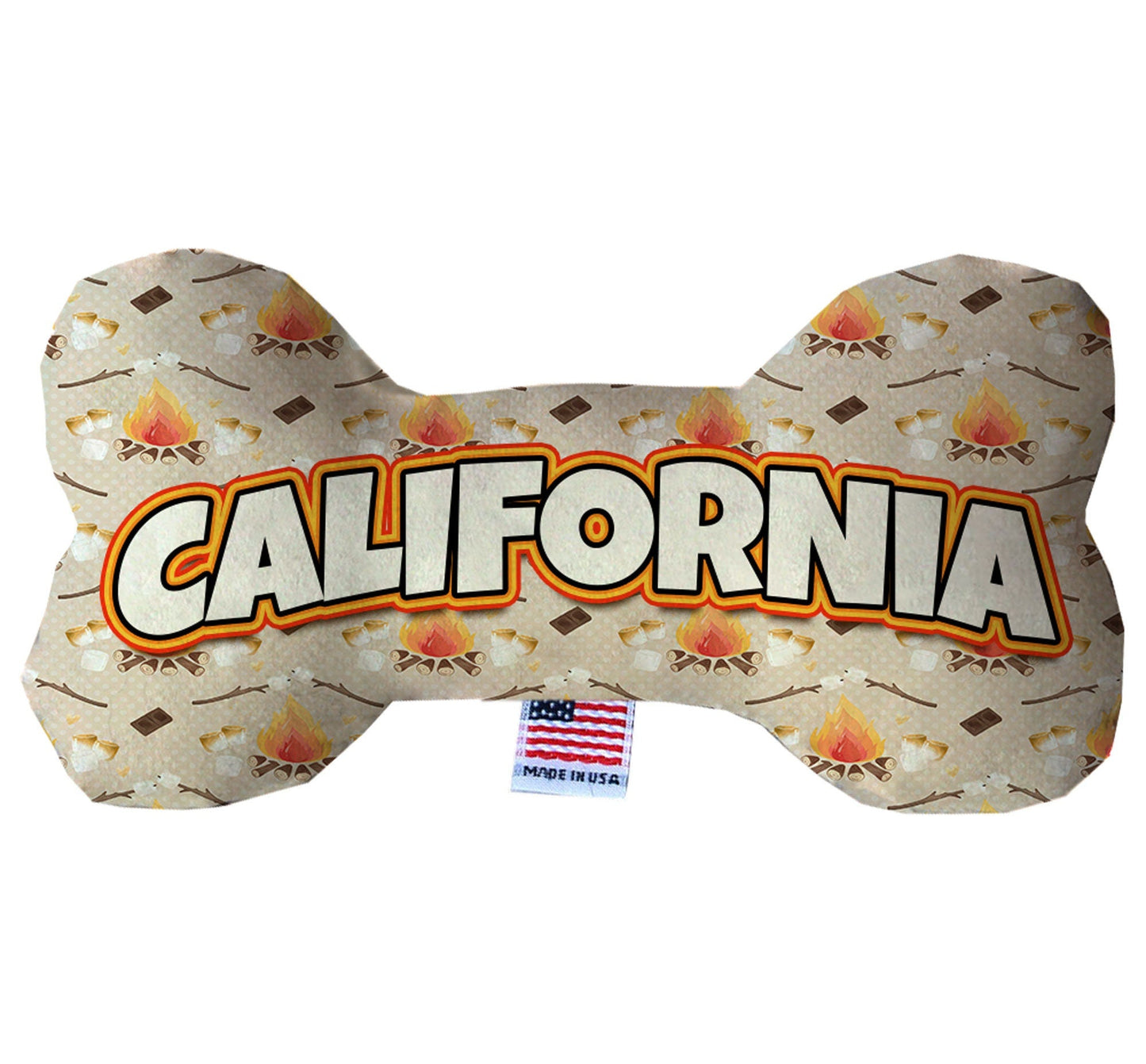 Pet & Dog Plush Bone Toys, "California Mountains" (Set 2 of 3 California State Toy Options, available in different pattern options!)