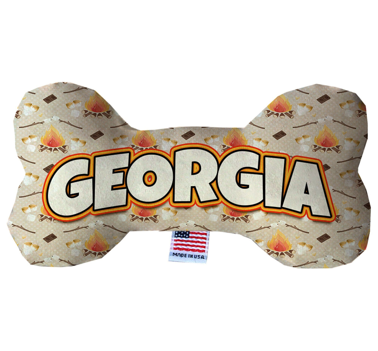 Pet & Dog Plush Bone Toys, "Georgia Mountains" (Set 2 of 2 Georgia State Toy Options, available in different pattern options!)