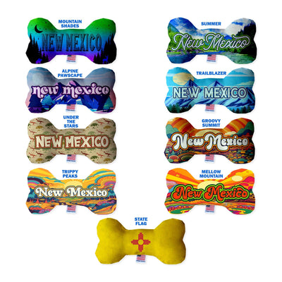 Pet & Dog Plush Bone Toys, "New Mexico Mountains" (Set 2 of 2 New Mexico State Toy Options, available in different pattern options!)