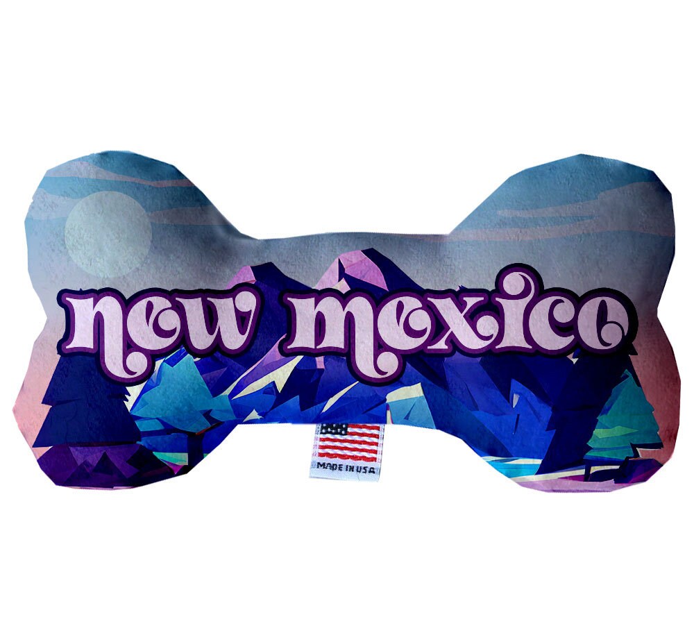 Pet & Dog Plush Bone Toys, "New Mexico Mountains" (Set 2 of 2 New Mexico State Toy Options, available in different pattern options!)