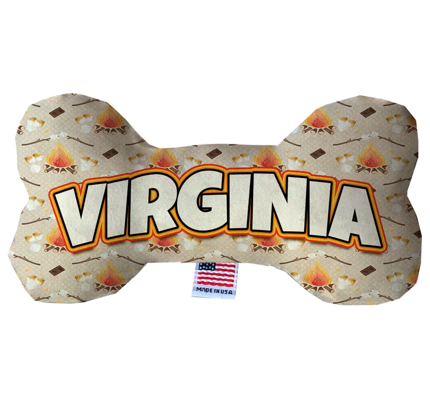 Pet & Dog Plush Bone Toys, "Virginia Mountains" (Set 1 of 2 Virginia State Toy Options, available in different pattern options!)