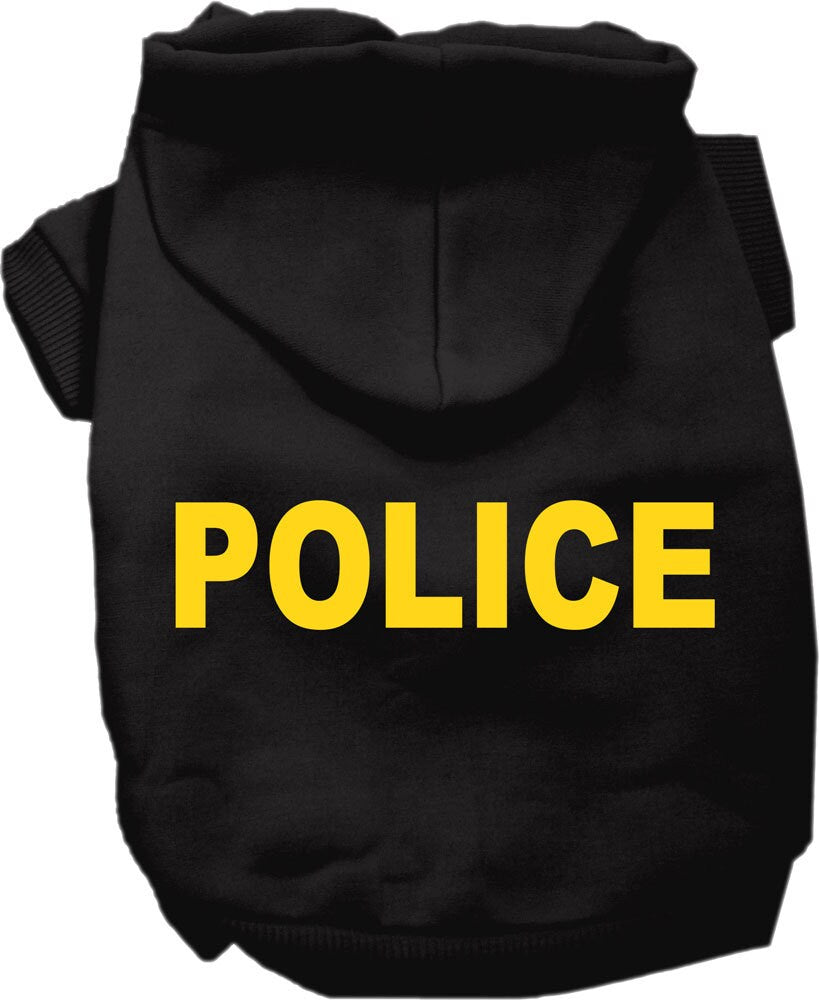 Halloween Pet, Dog & Cat Hoodie Screen Printed, "Police Costume"