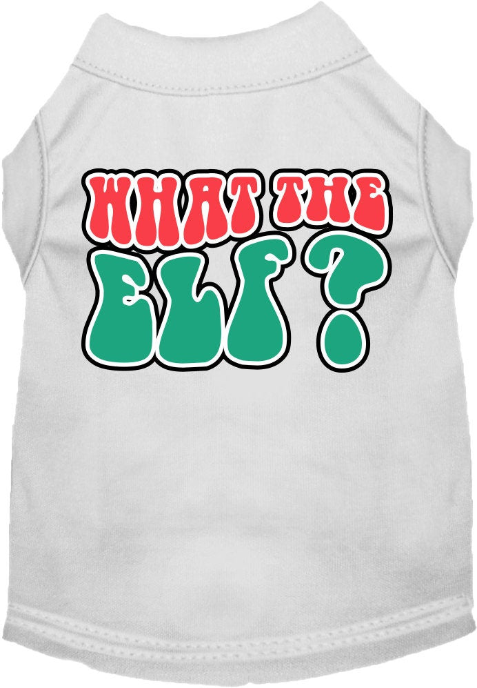 Christmas Pet Dog and Cat Shirt Screen Printed, "What The Elf"