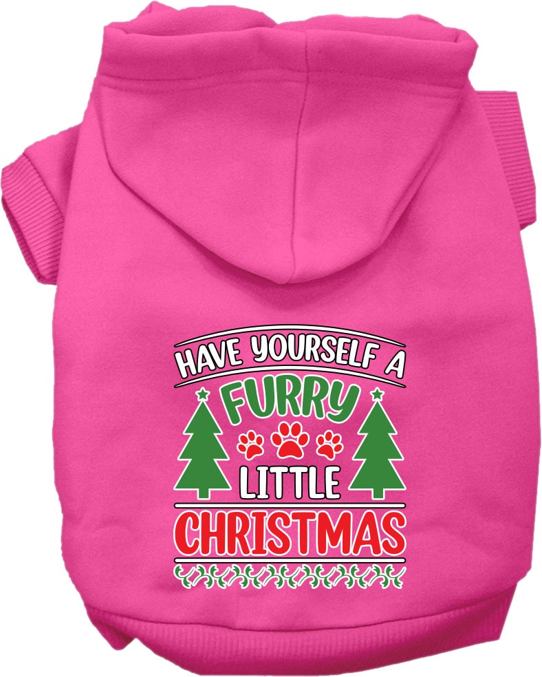 Christmas Pet, Dog and Cat Hoodie Screen Printed, "Have Yourself A Furry Little Christmas"