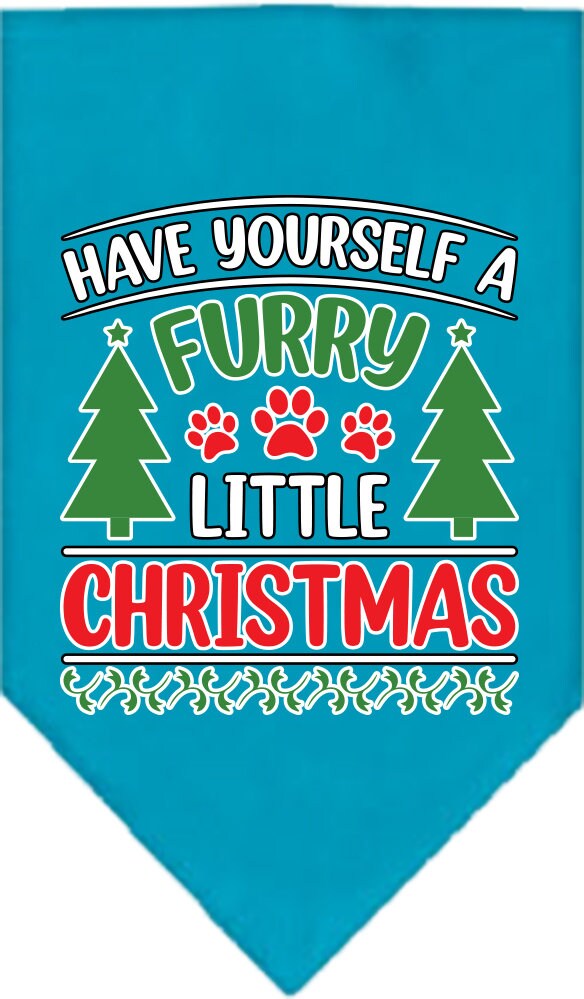 Christmas Pet and Dog Bandana Screen Printed, "Have Yourself A Furry Little Christmas"