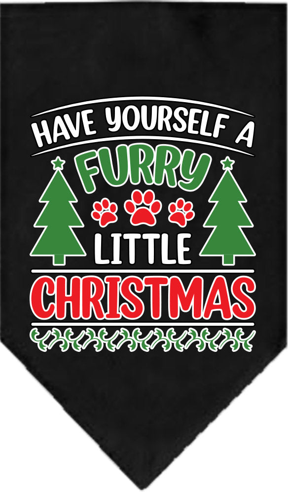 Christmas Pet and Dog Bandana Screen Printed, "Have Yourself A Furry Little Christmas"