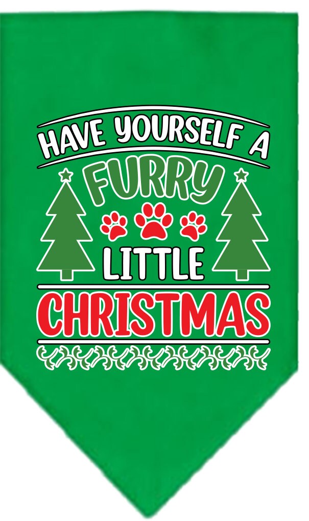 Christmas Pet and Dog Bandana Screen Printed, "Have Yourself A Furry Little Christmas"