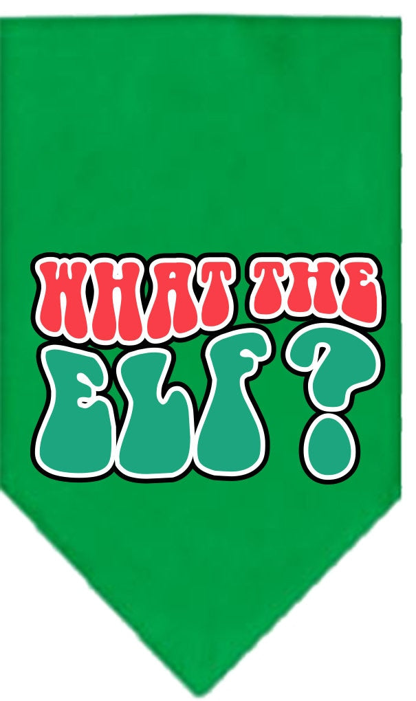 Christmas Pet and Dog Bandana Screen Printed, "What The Elf"