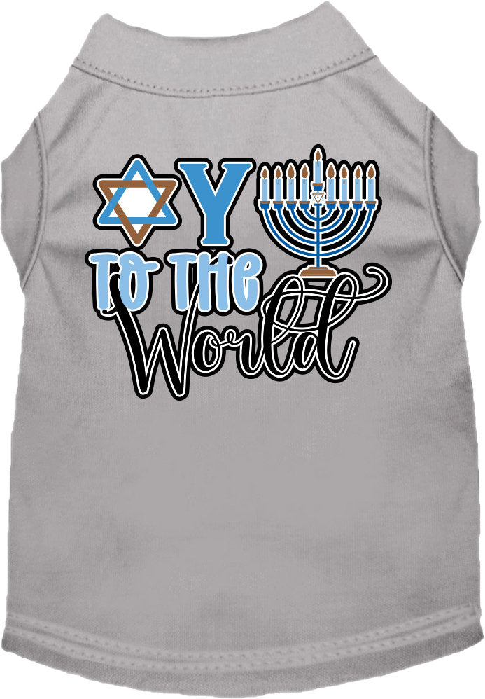 Hanukkah Pet Dog and Cat Shirt Screen Printed, "Oy To The World"