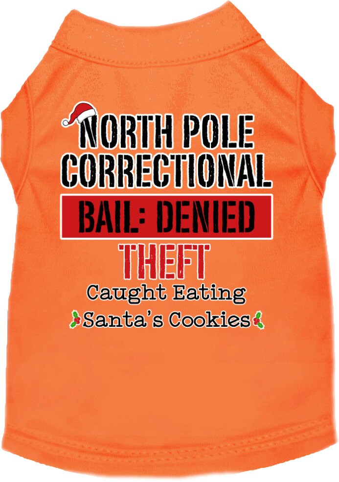 Christmas Pet Dog & Cat Shirt Screen Printed, "North Pole Correctional"