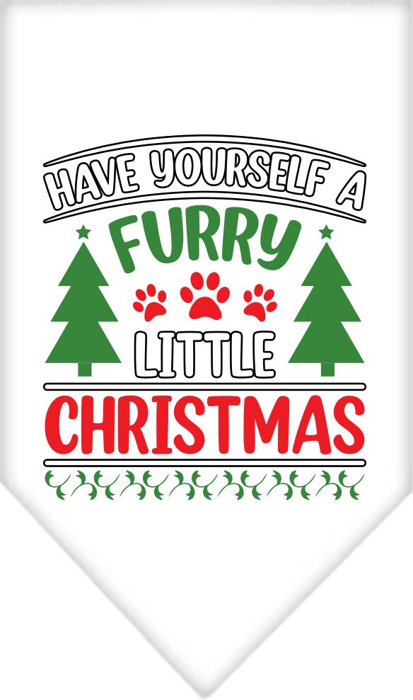 Christmas Pet and Dog Bandana Screen Printed, "Have Yourself A Furry Little Christmas"