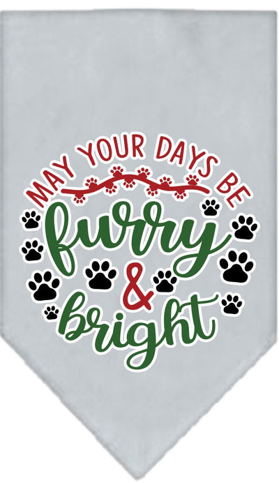 Christmas Pet and Dog Bandana Screen Printed, "Furry & Bright"