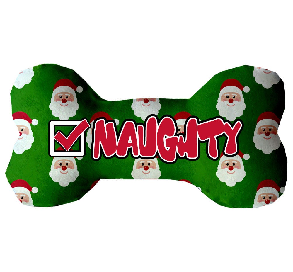 Christmas Pet & Dog Plush Bone Toys, "Naughty, Nice, or I Tried"