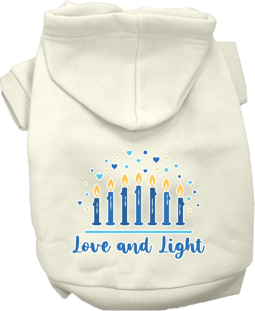 Hanukkah Pet, Dog and Cat Hoodie Screen Printed, "Love and Light"