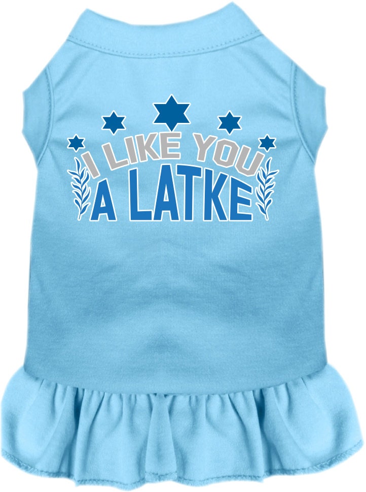 Hanukkah Pet, Dog and Cat Dress Screen Printed, "I Like You A Latke"